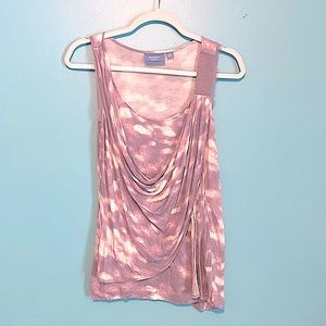 Pastel purple draped, scoop neck tank top, women size XS